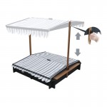Spatiu de joaca cu nisip Lily Sandpit - Lada cu nisip din lemn pentru gradina- cu copertina Antracit Negru UV 50+ Spatiu de joaca cu nisip Lily Sandpit - Lada cu nisip din lemn pentru gradina- cu copertina Antracit Negru UV 50+